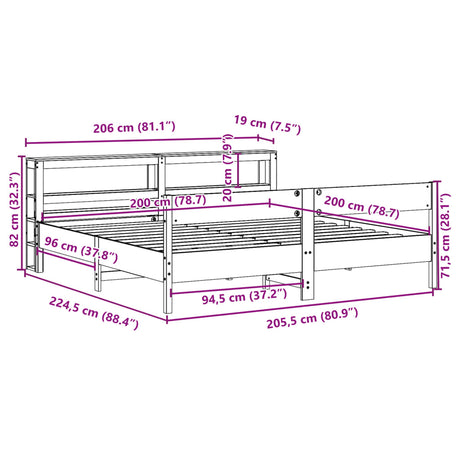 Bed Frame Without Mattress Solid Wood Pine