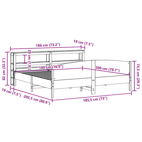 Bed Frame Without Mattress Super King Solid Wood Pine