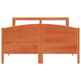 Bed Frame without Mattress Wax Brown 150x200 cm King Size Solid Wood Pine