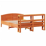 Bed Frame without Mattress Wax Brown 150x200 cm King Size Solid Wood Pine