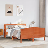 Bed Frame without Mattress Wax Brown 150x200 cm King Size Solid Wood Pine
