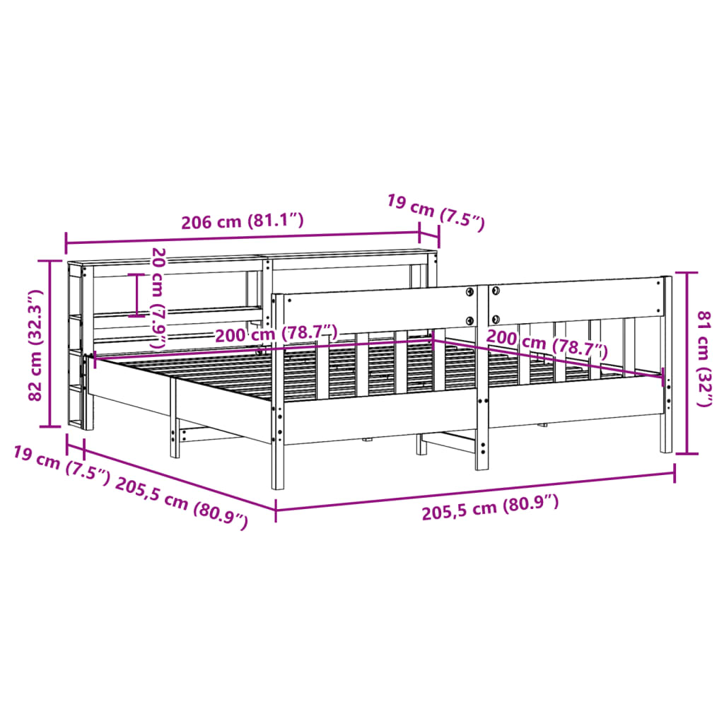 Bed Frame Without Mattress Solid Wood Pine