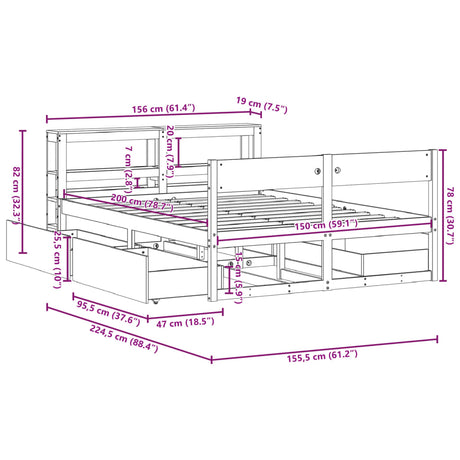 Bed Frame Without Mattress Solid Wood Pine