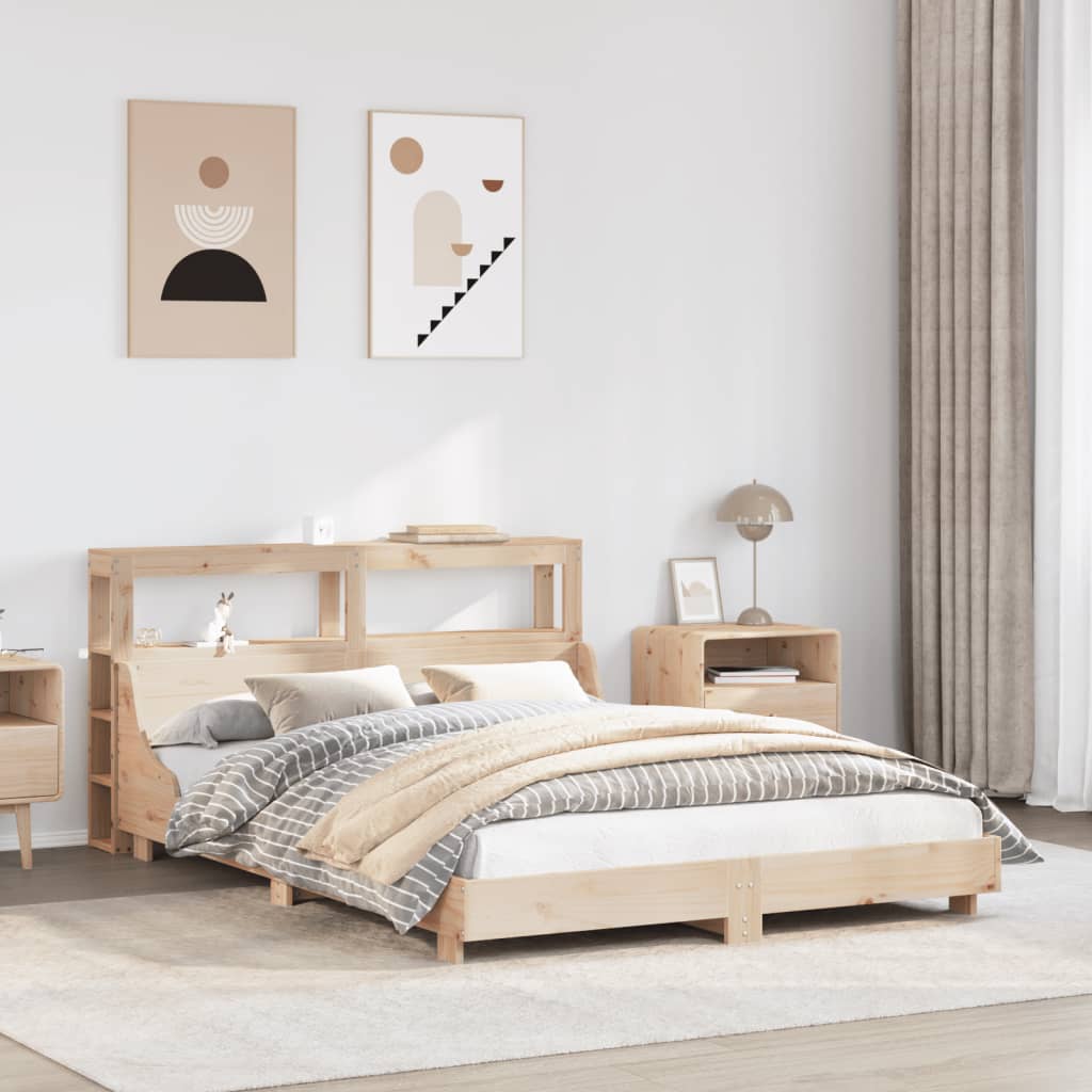 Bed Frame without Mattress 120x200 cm Solid Wood Pine