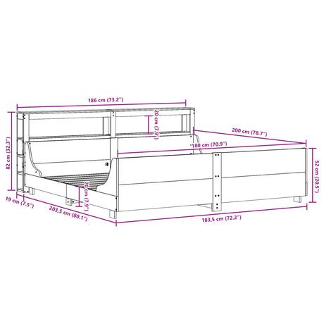 Bed Frame Without Mattress Super King Solid Wood Pine