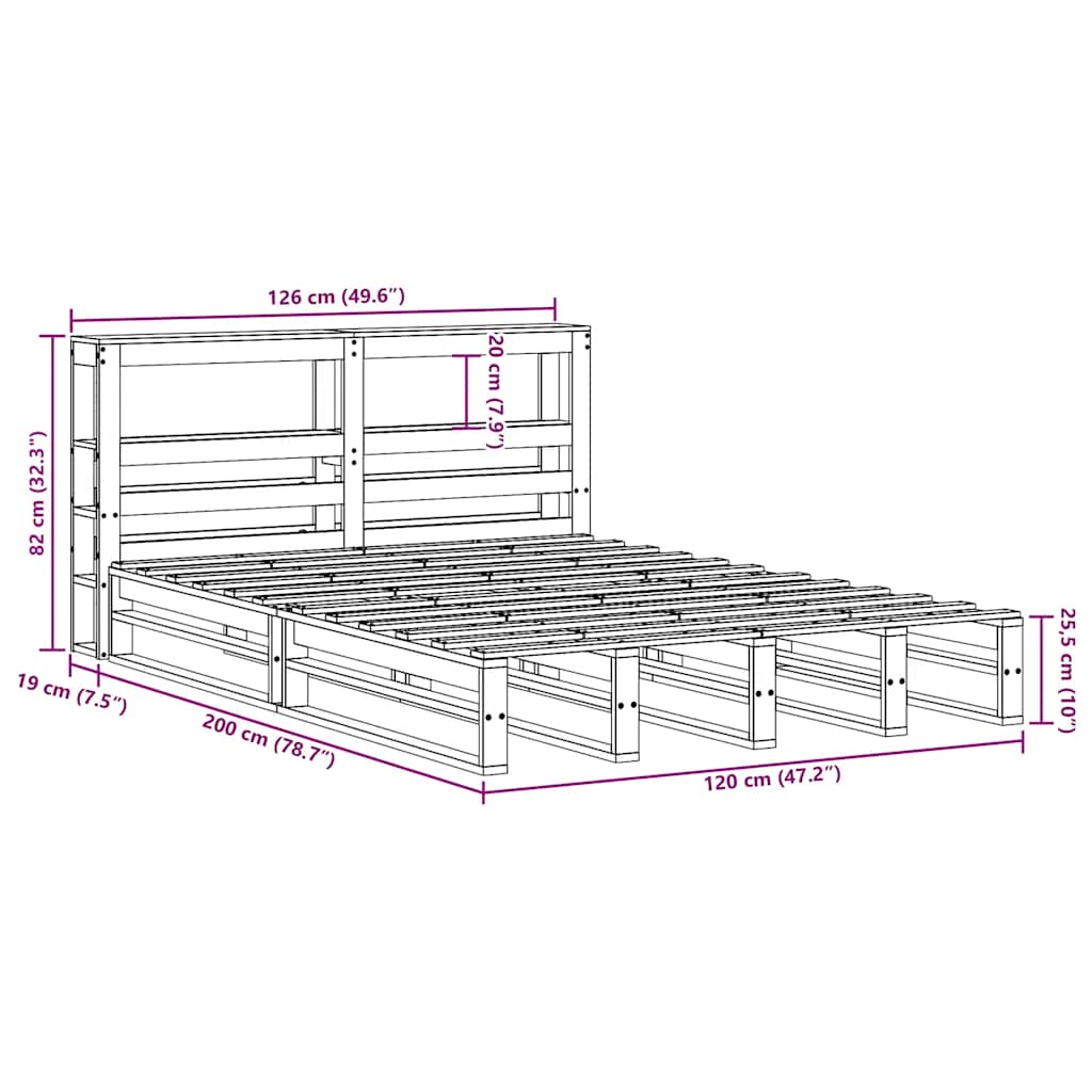 Bed Frame Without Mattress Solid Wood Pine