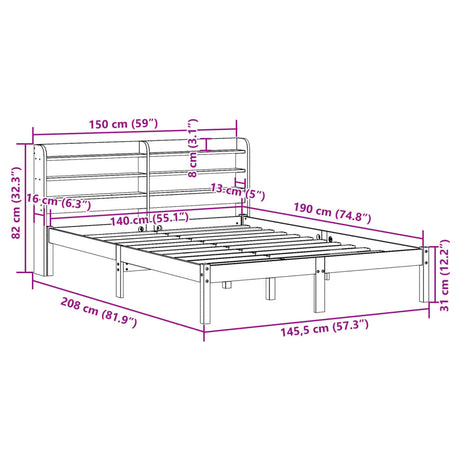 Bed Frame Without Mattress Solid Wood Pine