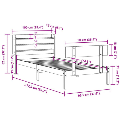 Bed Frame Without Mattress Single Solid Wood Pine
