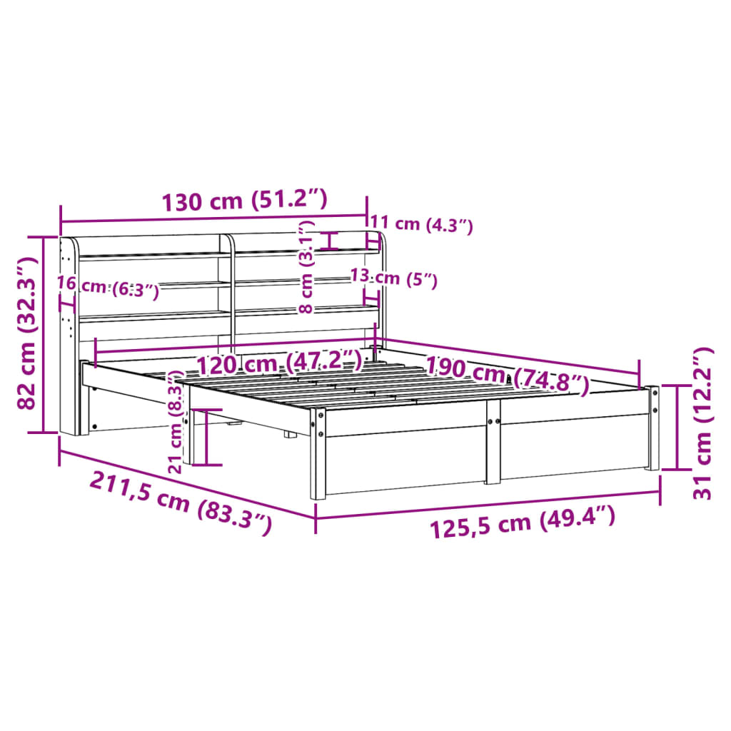 Bed Frame With Headboard Without Mattress Small Double