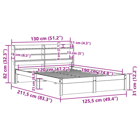 Bed Frame With Headboard Without Mattress Small Double