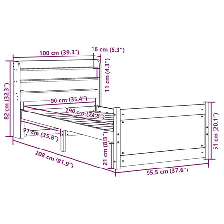 Bed Frame With Headboard Without Mattress Single