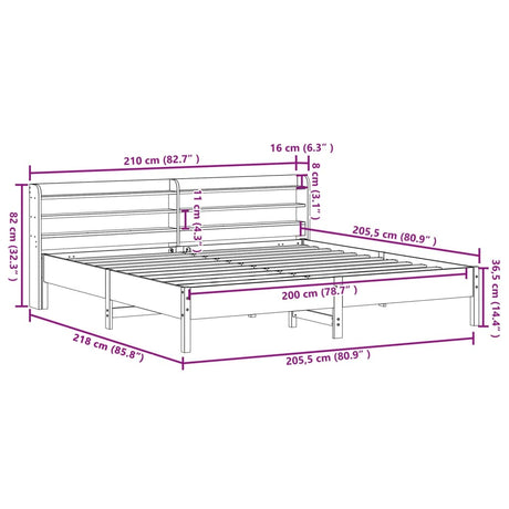 Bed Frame Without Mattress Solid Wood Pine