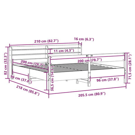 Bed Frame Without Mattress Solid Wood Pine