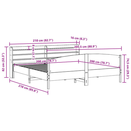 Bed Frame Without Mattress Solid Wood Pine
