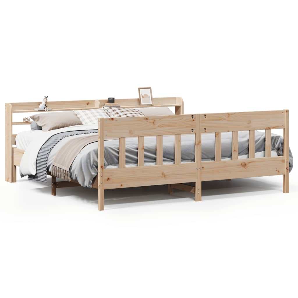 Bed Frame without Mattress 200x200 cm Solid Wood Pine