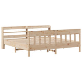 Bed Frame without Mattress 200x200 cm Solid Wood Pine