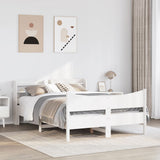 Bed Frame with Headboard White 120x200 cm Solid Wood Pine