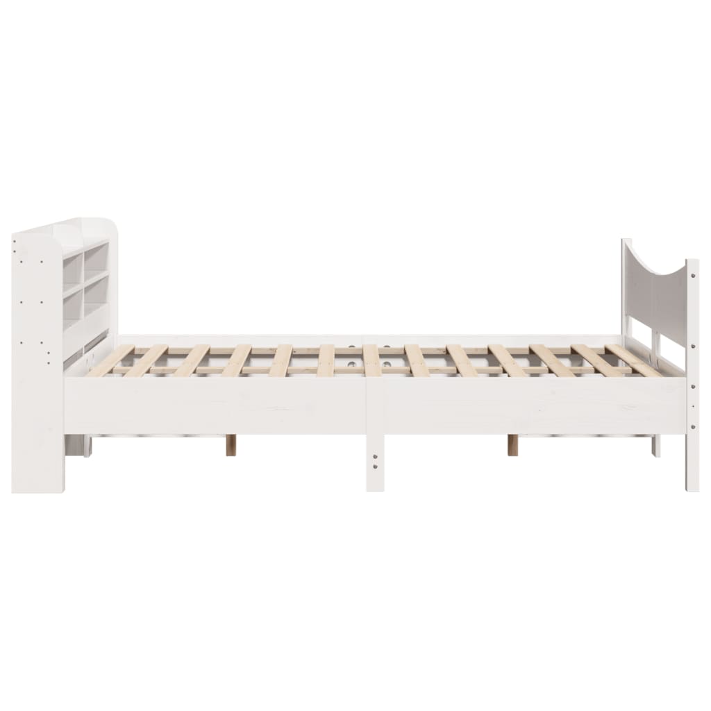 Bed Frame with Headboard White 120x200 cm Solid Wood Pine