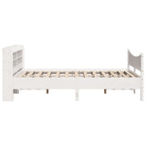 Bed Frame with Headboard White 120x200 cm Solid Wood Pine