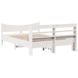 Bed Frame with Headboard White 120x200 cm Solid Wood Pine