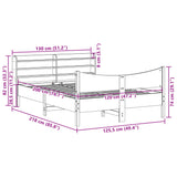 Bed Frame with Headboard White 120x200 cm Solid Wood Pine