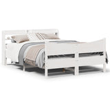 Bed Frame with Headboard White 120x200 cm Solid Wood Pine