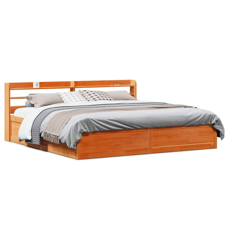 Bed Frame With Headboard Super King Solid Wood Pine