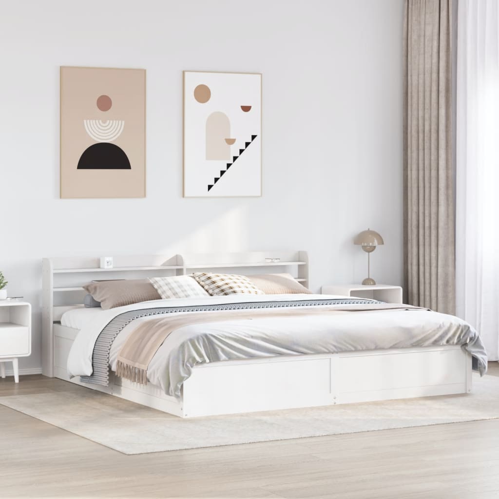 Bed Frame With Headboard Super King Solid Wood Pine