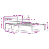 Bed Frame With Headboard Super King Solid Wood Pine
