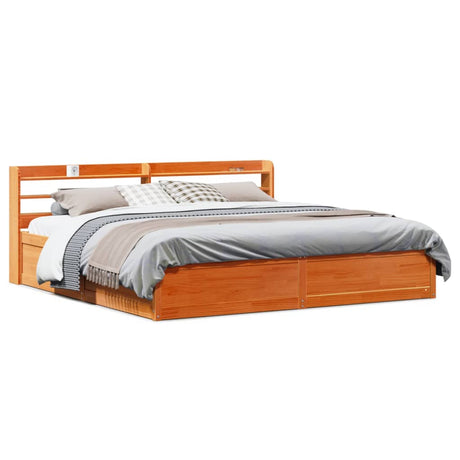 Bed Frame With Headboard Super King Solid Wood Pine