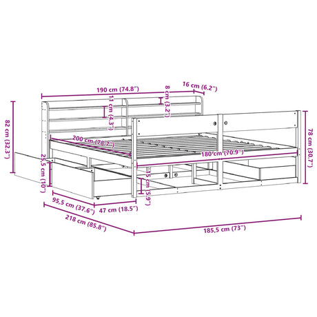 Bed Frame Without Mattress Super King Solid Wood Pine