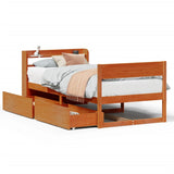 Bed Frame without Mattress Wax Brown 100x200 cm Solid Wood Pine
