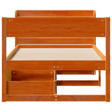 Bed Frame without Mattress Wax Brown 100x200 cm Solid Wood Pine