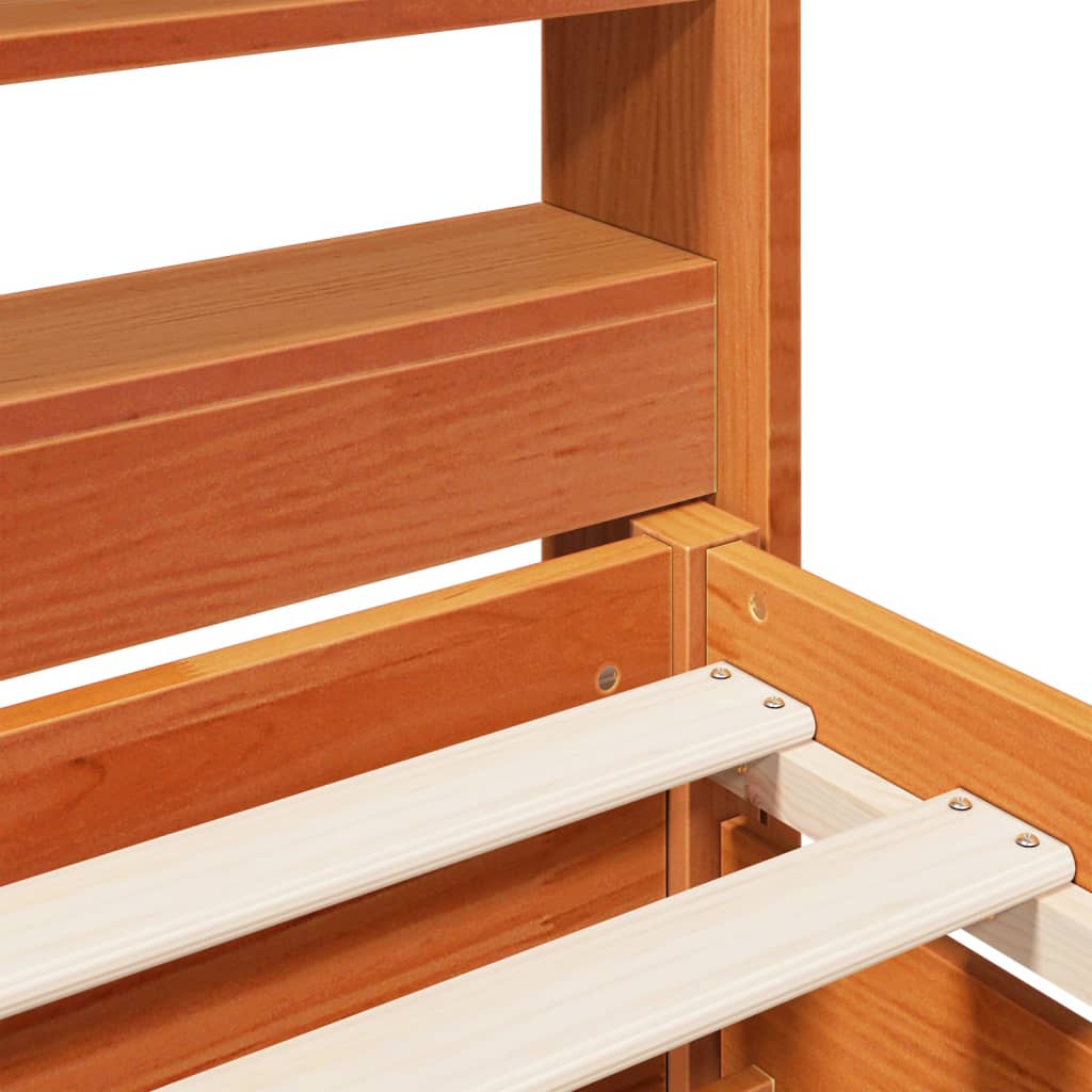 Bed Frame without Mattress Wax Brown 100x200 cm Solid Wood Pine
