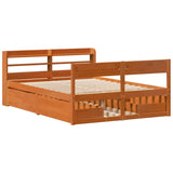 Bed Frame without Mattress Wax Brown 120x190 cm Small Double Solid Wood Pine