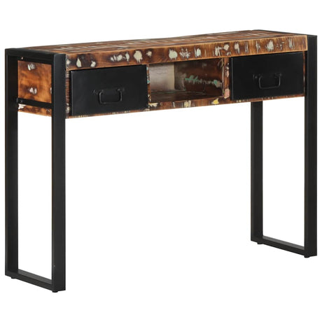 Console Table Multicolour 100X35X75 Cm Solid Wood Reclaimed