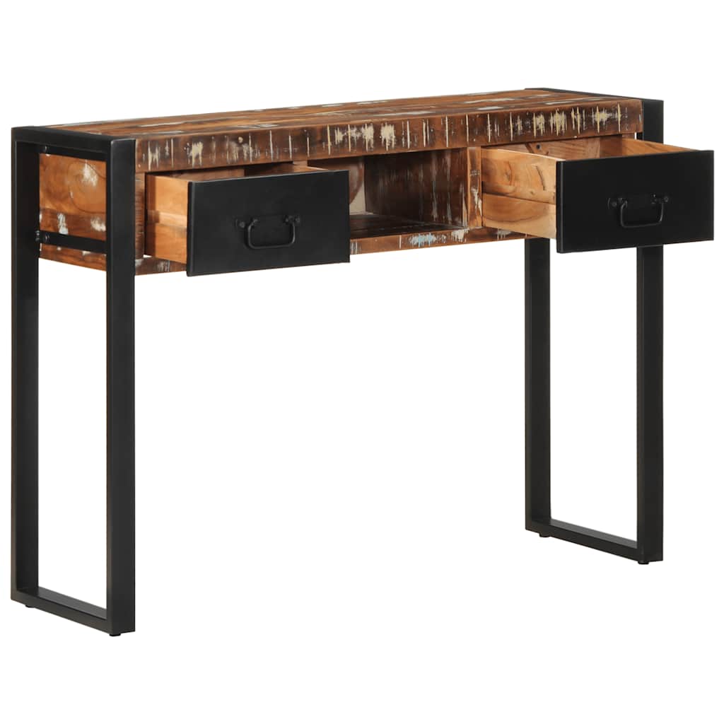 Console Table Multicolour 100X35X75 Cm Solid Wood Reclaimed