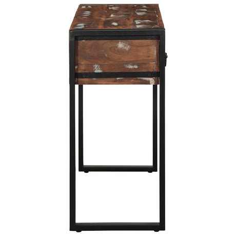 Console Table Multicolour 100X35X75 Cm Solid Wood Reclaimed