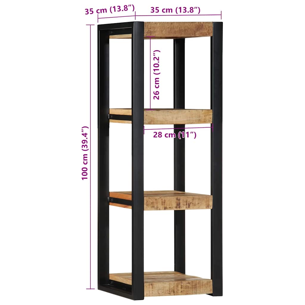 Wall Shelf 35X35X100 Cm Solid Rough Wood Mango