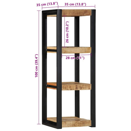 Wall Shelf 35X35X100 Cm Solid Rough Wood Mango