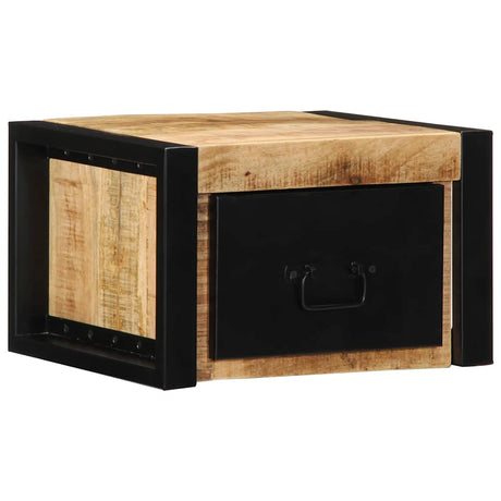 Bedside Cabinet 40X35X25 Cm Solid Rough Wood Mango