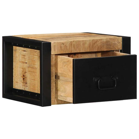 Bedside Cabinet 40X35X25 Cm Solid Rough Wood Mango