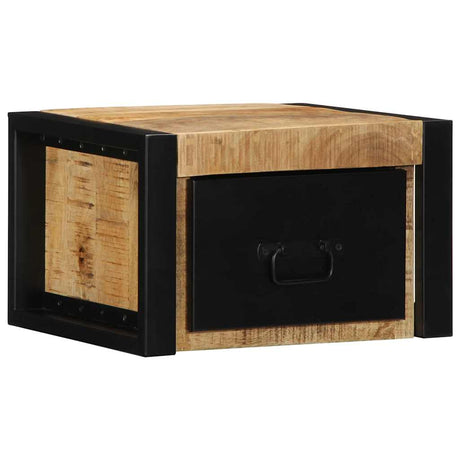 Bedside Cabinet 40X35X25 Cm Solid Rough Wood Mango