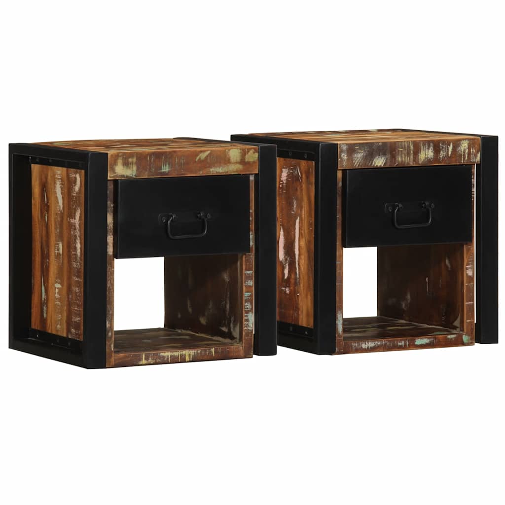 Bedside Cabinets 2 Pcs 40X35X40 Cm Solid Rough Wood Mango
