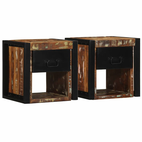 Bedside Cabinets 2 Pcs 40X35X40 Cm Solid Rough Wood Mango