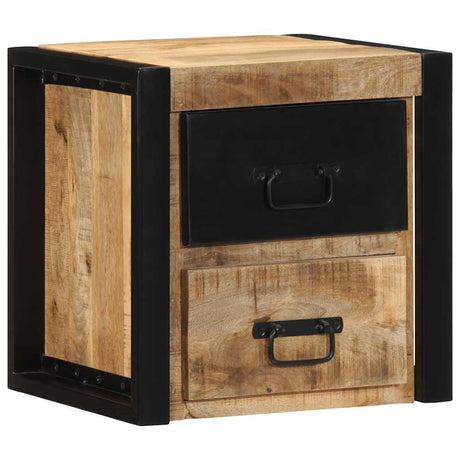 Bedside Cabinet 40X35X40 Cm Solid Rough Wood Mango