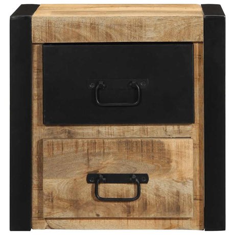 Bedside Cabinet 40X35X40 Cm Solid Rough Wood Mango