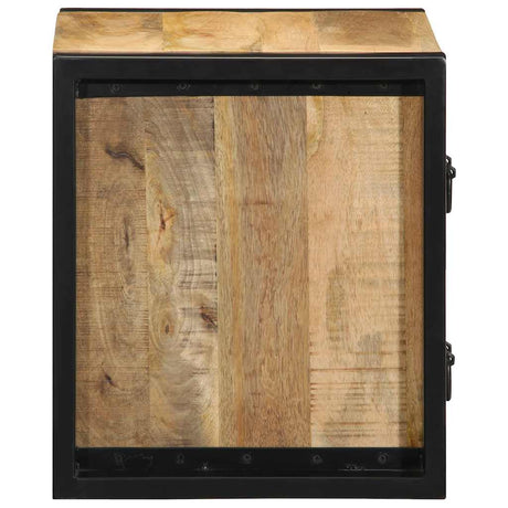 Bedside Cabinet 40X35X40 Cm Solid Rough Wood Mango
