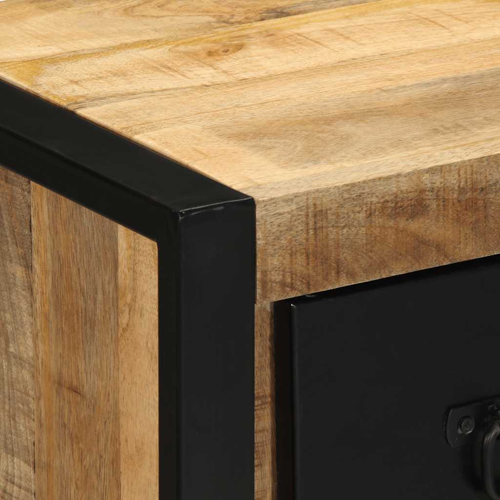 Bedside Cabinet 40X35X40 Cm Solid Rough Wood Mango