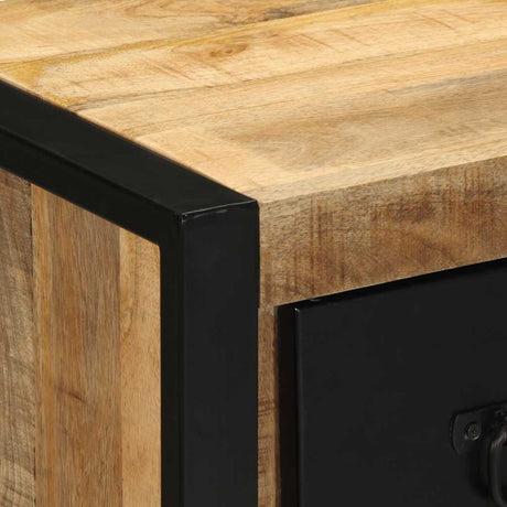 Bedside Cabinet 40X35X40 Cm Solid Rough Wood Mango